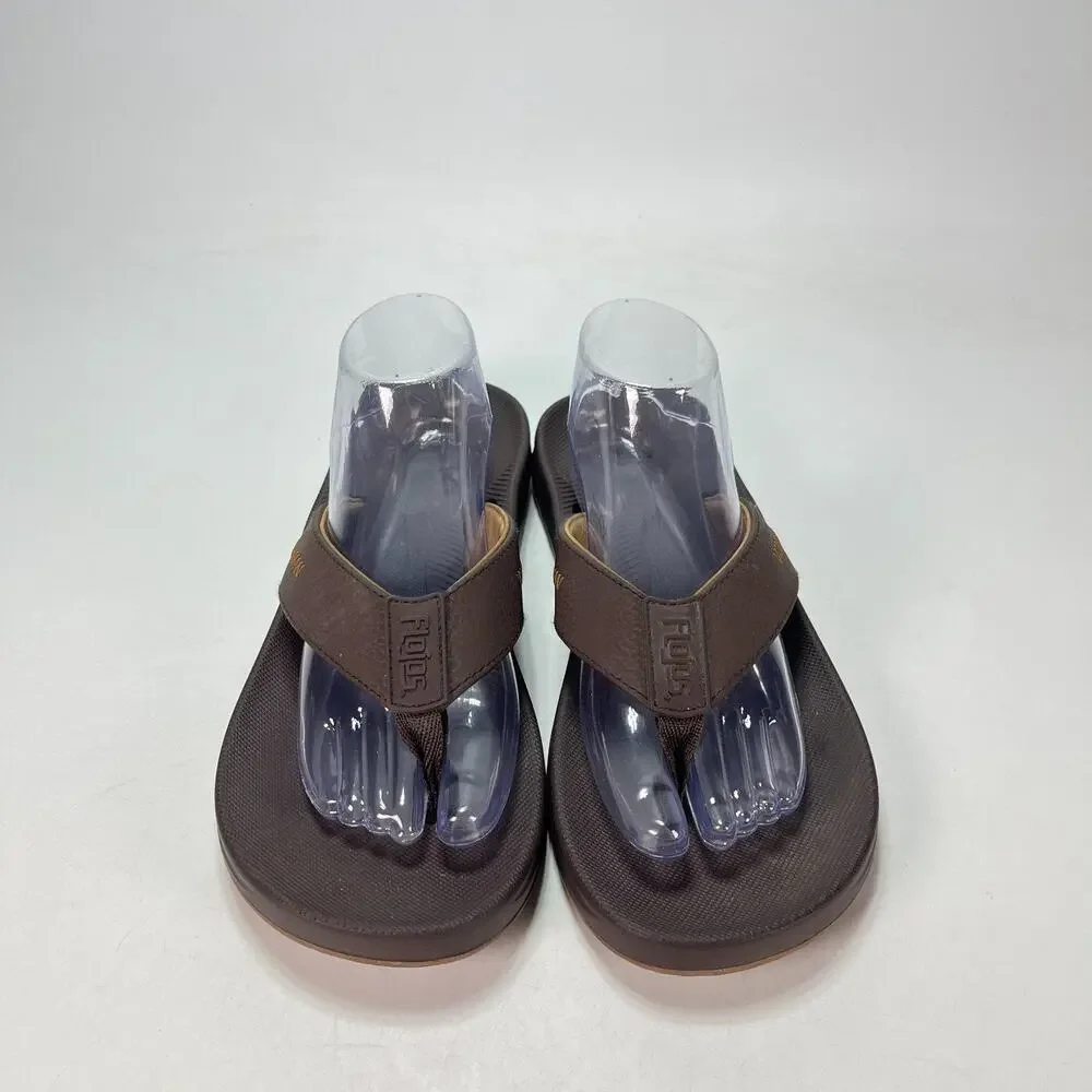 Flojos Eves Brown Casual Comfort Cushioned Footbed Flip Flop Sandals Mens Size 9